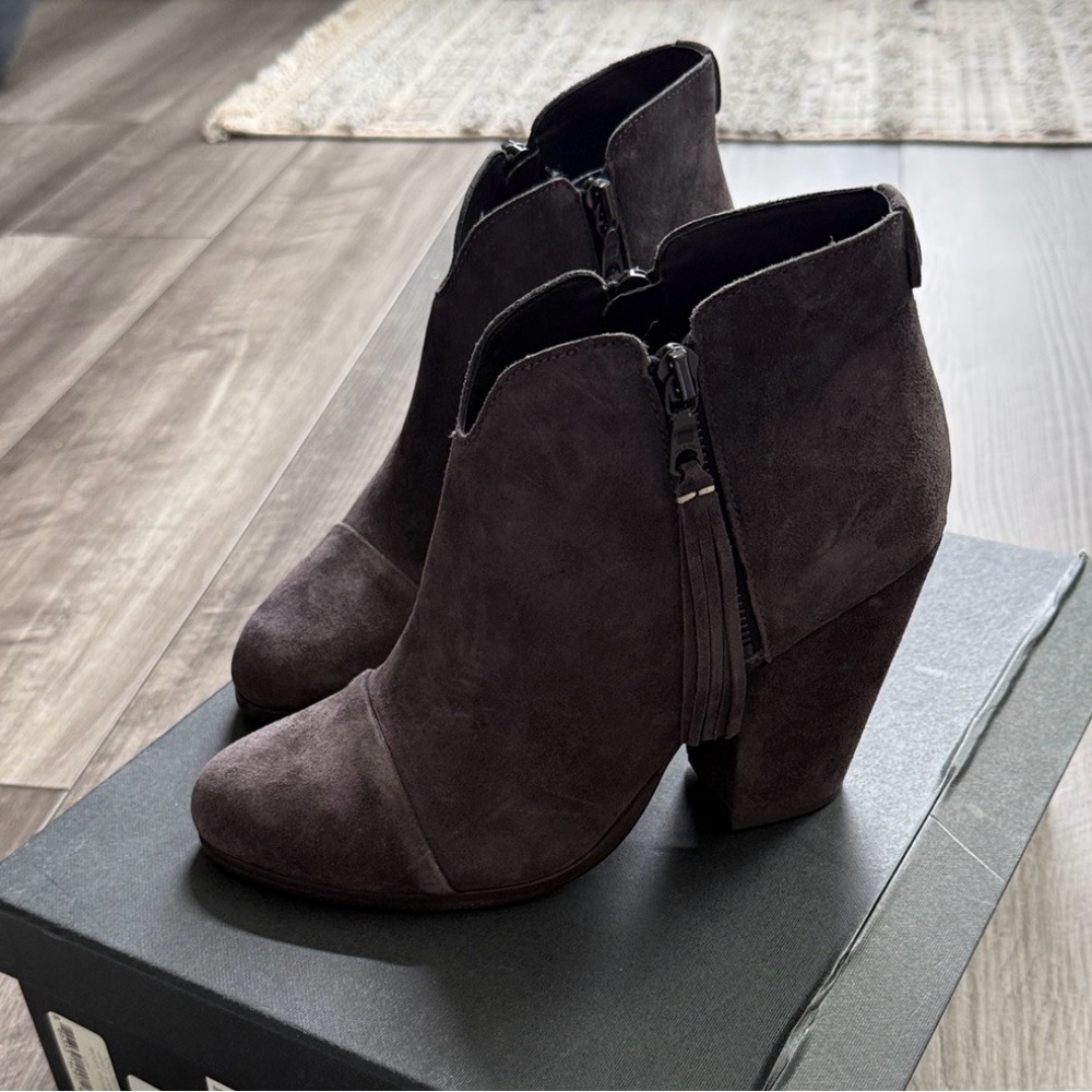Rag & Bone Asphalt Suede Heeled Boots